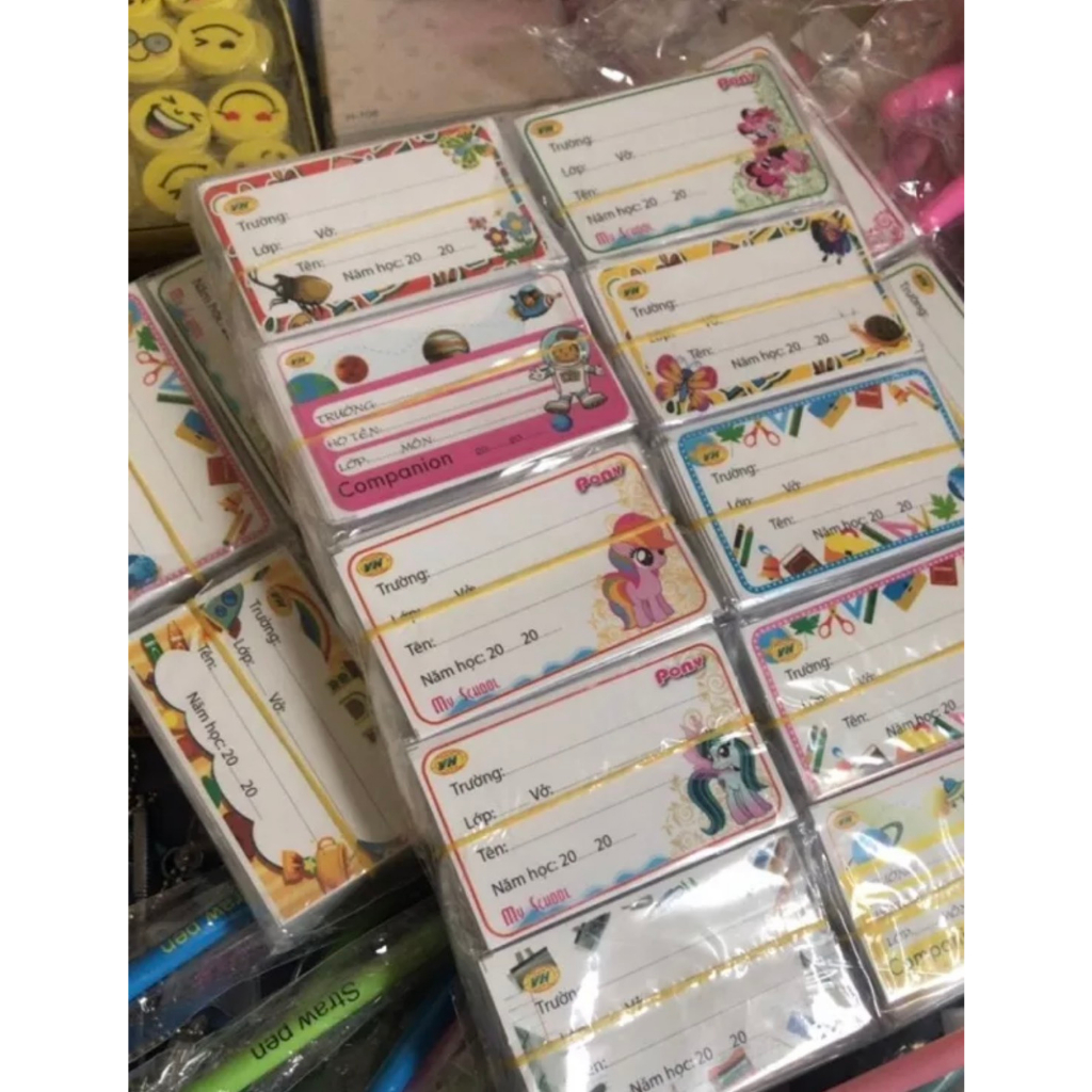 10 Cái Nhãn Vở Decal Giấy Bóng Đẹp Có Dính Sẵn Hoạ Tiết Cute
