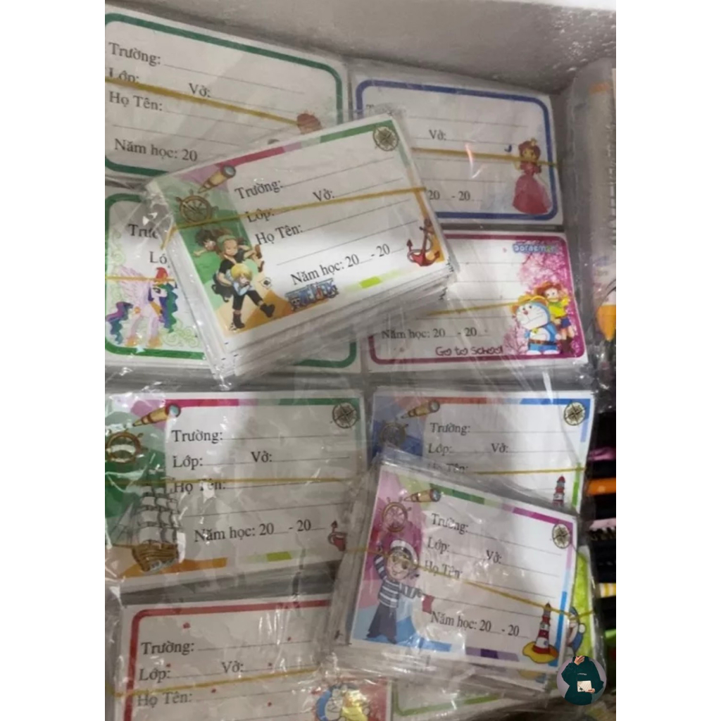 10 Cái Nhãn Vở Decal Giấy Bóng Đẹp Có Dính Sẵn Hoạ Tiết Cute