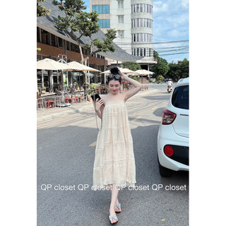 Váy 2 dây dập ly chun ngực QP