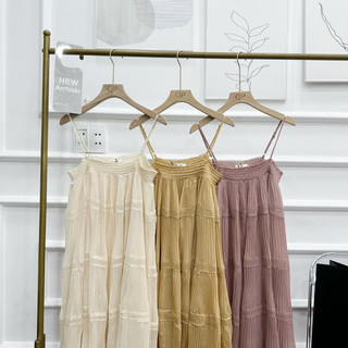 Váy 2 dây dập ly chun ngực QP