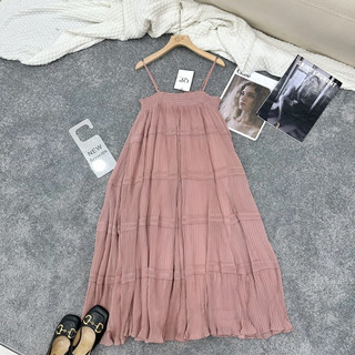 Váy 2 dây dập ly chun ngực QP