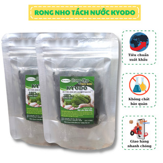 Combo 2 gói rong nho tách nước kèm sốt mè riêng tươi kyodo - rong nho trang phạm.