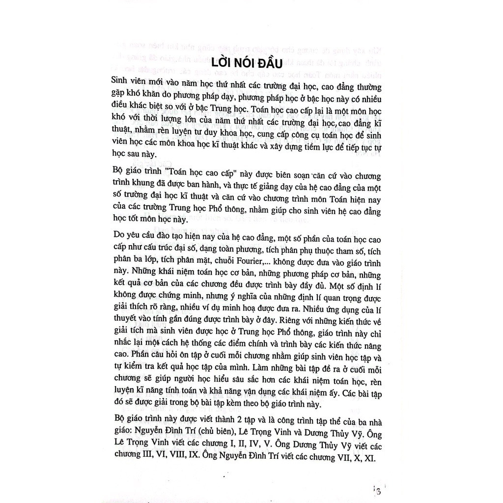 Sách - Giáo Trình Toán Học Cao Cấp, Tập 1