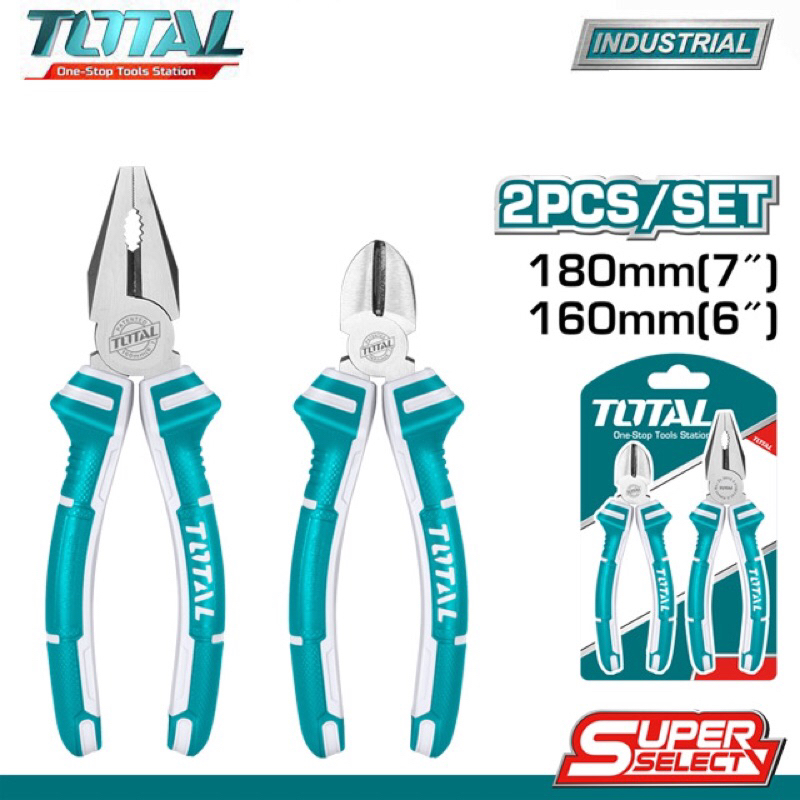 ĐỒ NGHỀ TOTAL Bộ 2 kềm răng 7 inch và kềm cắt 6 inch THT1K0201