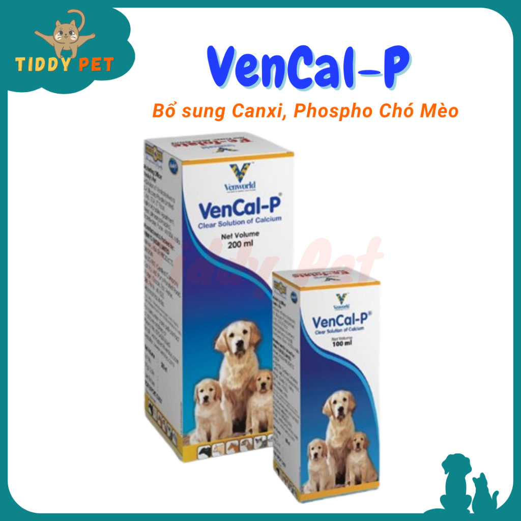 VENCAL P Dạng Siro bổ sung Canxi Cho Chó Mèo, Canxi Cho Mèo, Canxi Cho Chó - Tiddy Pet Shop