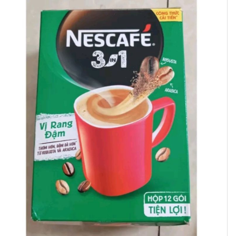 NesCafé Hòa Tan Vị Rang Đậm Hộp 12 gói ×17g tiện lợi