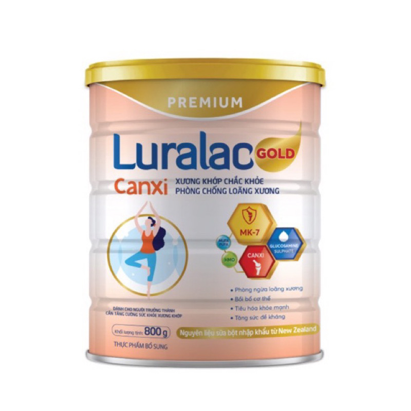 Sữa Luralac Gold Canxi phòng chống loãng xương 800gam