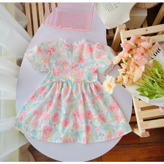 Váy cho Bé Gái Mykids Váy Trẻ Em Hàng Thiết Kế Vải Thô Cao Cấp Siêu Mềm Mát Dáng Xòe cho bé từ 8-32kg