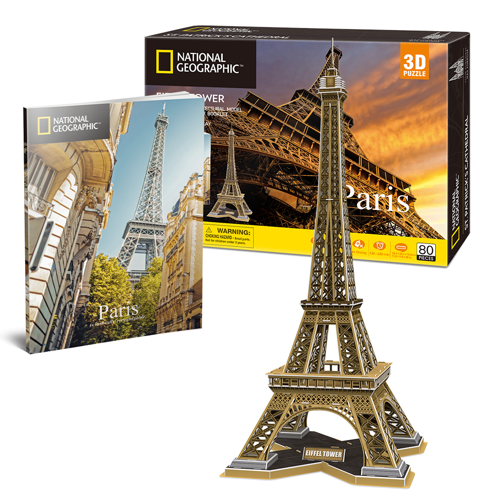 Mô Hình 3D Bằng Giấy CubicFun Tháp Eiffel DS0998h (80 mảnh, National Geographic Eiffel Tower)
