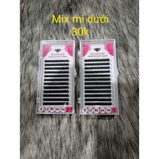 Mi mix độ dầy 015 - cong C, Cc,D,LD,U,M,L,L+C,L+D,J,B (1 hộp có từ số 8 đến 13)