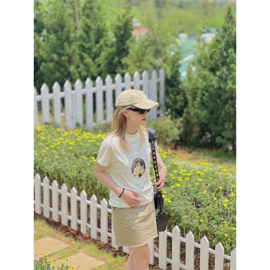 Áo thun baby tee in hình miêu tộc, Áo phông dáng lửng con mèo chất cottong 100% mẫu mới 2023