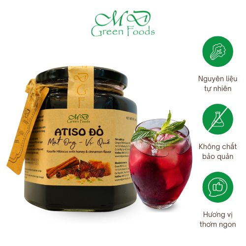 Atiso đỏ mật ong vị quế MD Green Foods - 480 gr