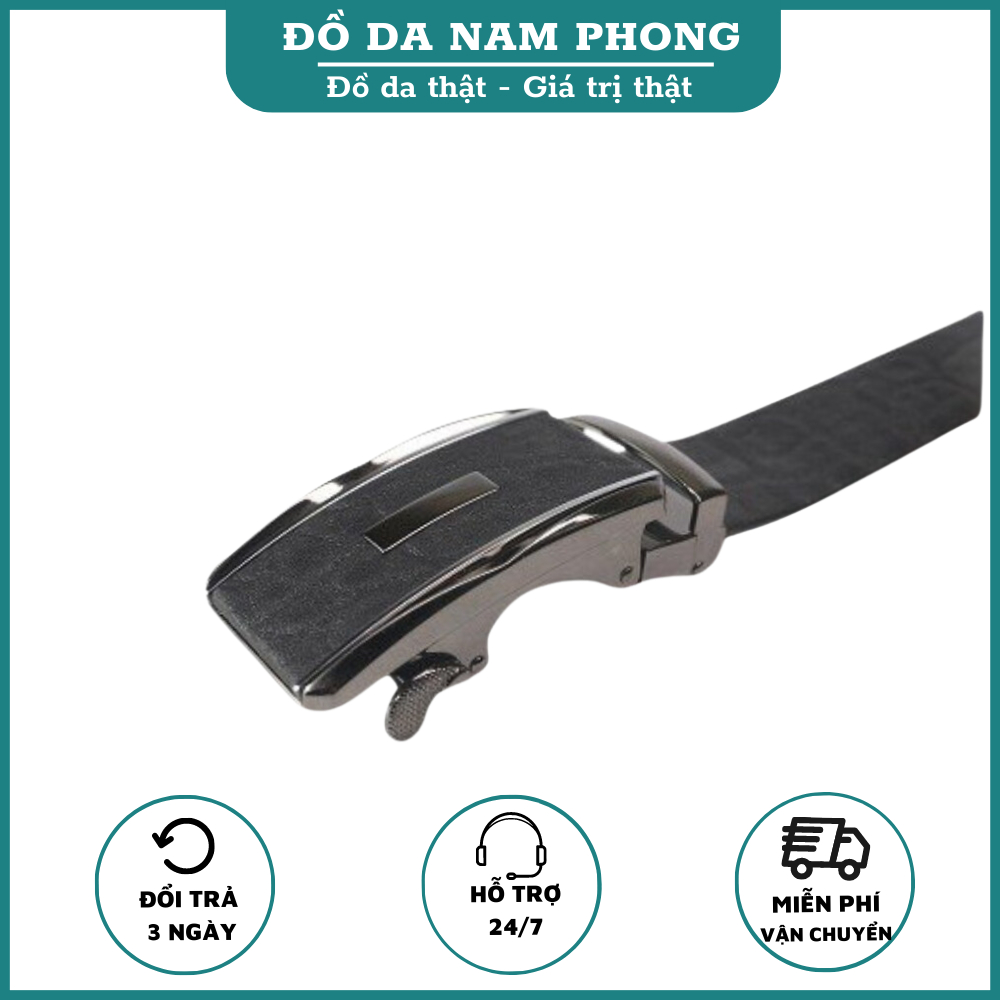 Thắt Lưng/Dây nịt nam da bò dập vân da voi nhập khẩu cao cấp NP820 -Bảo hành 12 tháng