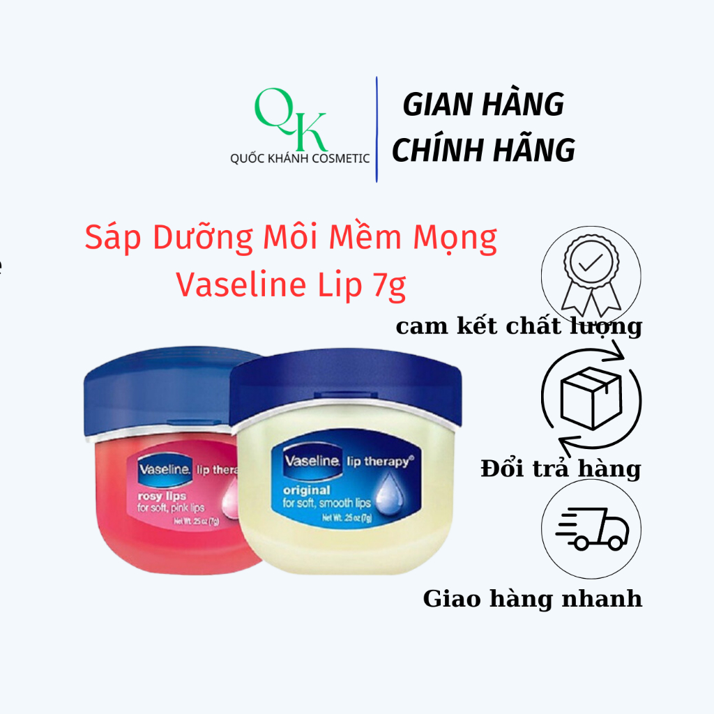 Sáp Dưỡng Môi Hồng Xinh Vaseline Lip Therapy Rosy Lip,son dưỡng môi vaseline 7g Mỹ