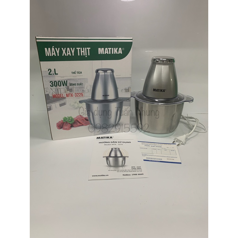 Máy xay thịt đa năng Matika-3225,dung tích 2L,công suất 300W
