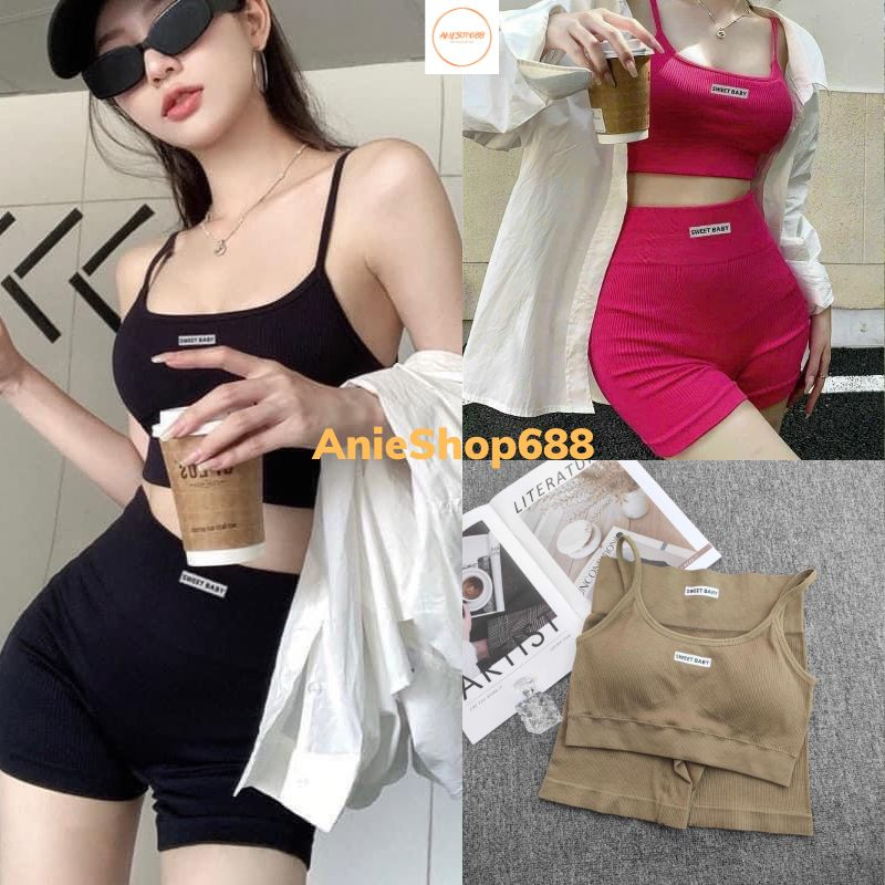 Bộ Tập Gym Yoga Erobic Co Dãn Đa Chiều Dây Đan Lưng Tôn Dáng Siêu Sexy ANIESHOP688