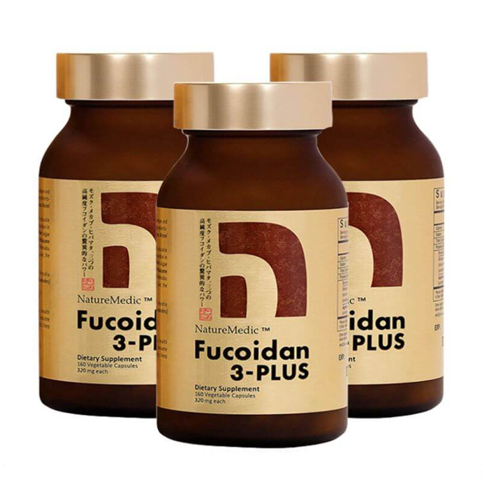 Combo 3 hộp Fucoidan 3 Plus chính hãng Nhật Bản - Dùng cho người bị ung thư. Hộp 160 viên
