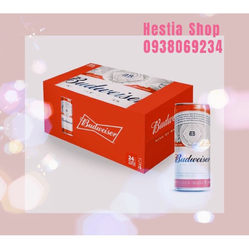 [DATE T03/2024] THÙNG BIA BUDWEISER 24 LON SLEEK 330ml