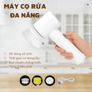 Máy cọ rửa nhà bếp đa năng cầm tay - bàn chải vệ sinh cọ rửa bếp bồn rửa mặt đánh giày bằng điện không dây kèm 3bàn chải