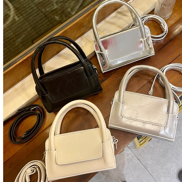 Túi Xách Đeo Chéo Nữ Đẹp 2 Quai Da Trơn Mềm Sang Chảnh Cá Tính PK 546