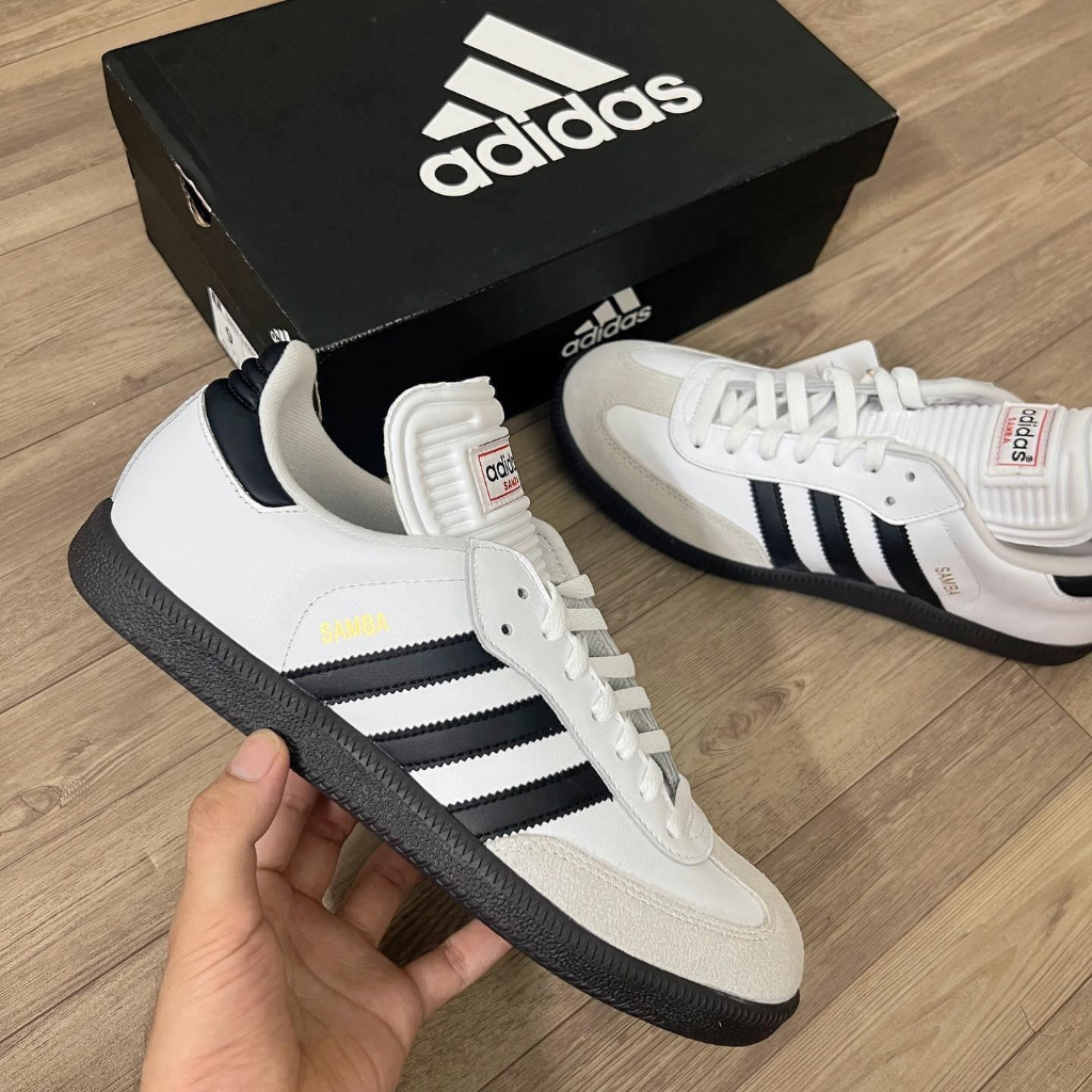 Giày Sneaker adidas Samba Classic White Black Gum  Đế Nâu Gum / Đen | PiuPiu Authentic