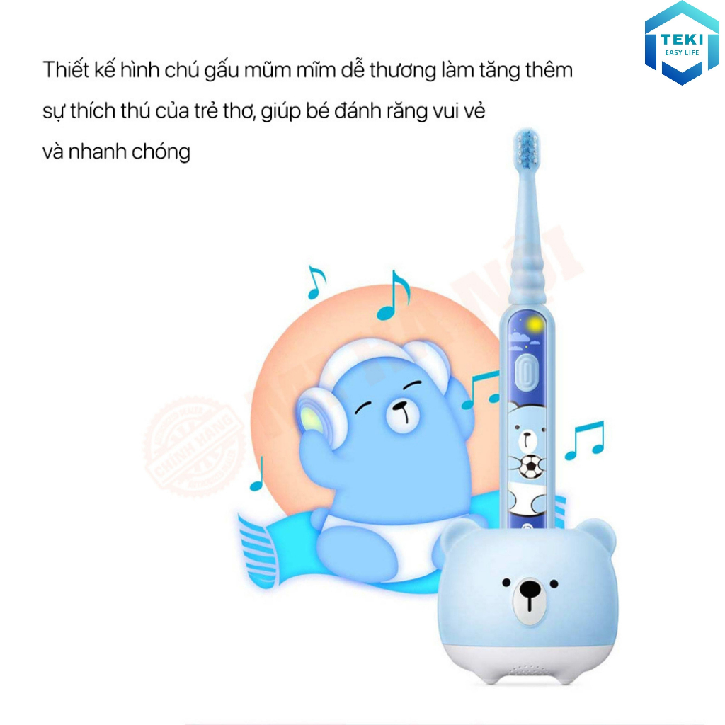 Bàn Chải Điện Trẻ Em XIAOMI K5 DR.BEI, Kèm 2 Đầu bàn Chải, Dock Sạc, Chính hãng BH 1 Đổi 1 - TEKI