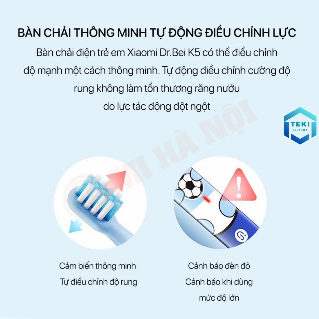 Bàn Chải Điện Trẻ Em XIAOMI K5 DR.BEI, Kèm 2 Đầu bàn Chải, Dock Sạc, Chính hãng BH 1 Đổi 1 - TEKI