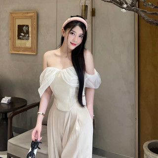 Áo cúp ngực corset lily top tay lưới trễ vai