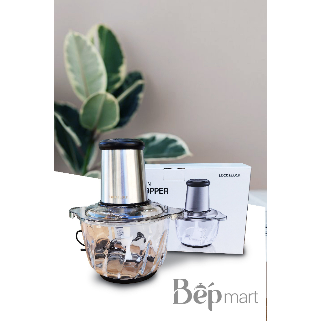 Máy xay thịt LocknLock Meat Chopper EJM186SLV  - 4 lưỡi dao, 2 tốc độ xay - bepmart - hàng chính hãng