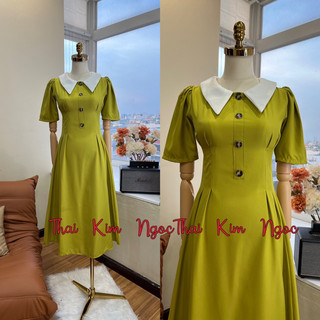 Đầm xoè dự tiệc cổ trắng