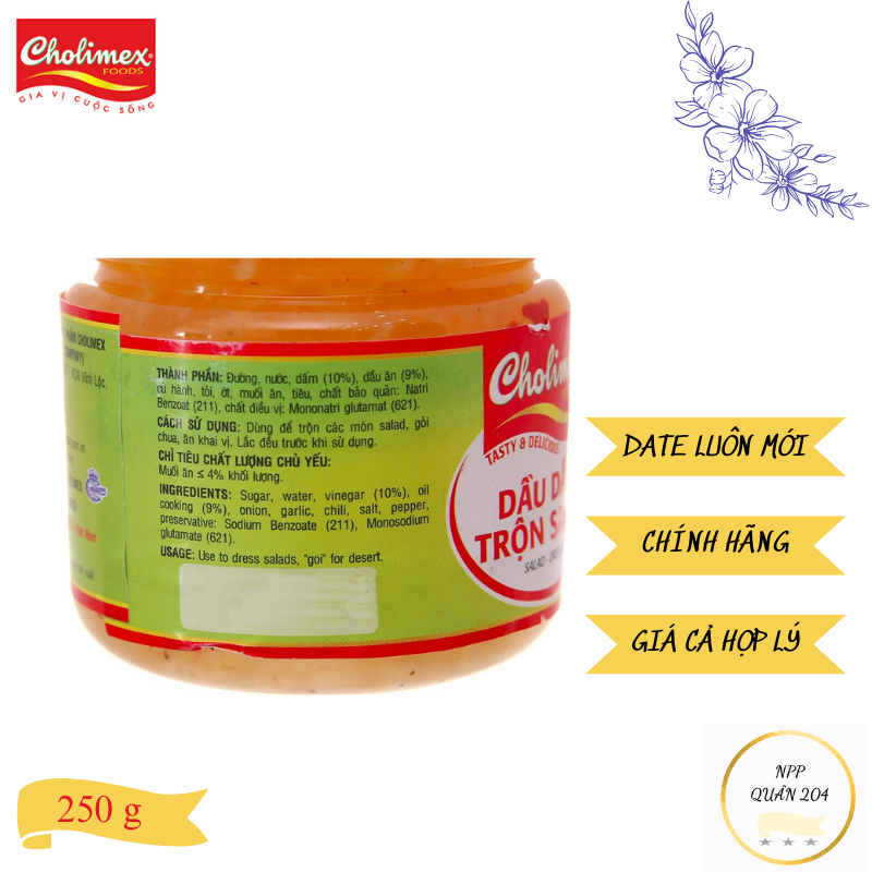 Dầu dấm trộn rau củ quả Cholimex chai 250 g