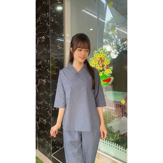 Đồ lam đi chùa nữ, đồ phật tử 1 nút vải kate, tixi