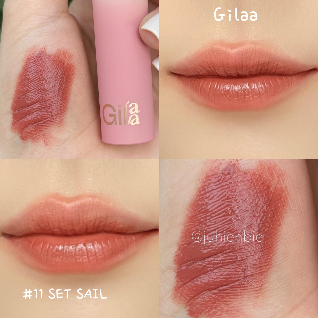 Son Kem Lì Gilaa 11 Set Sail - Cam Gạch Trầm 5g Long Wear Lip Cream Rich Rosie Collection #11 Set Sail