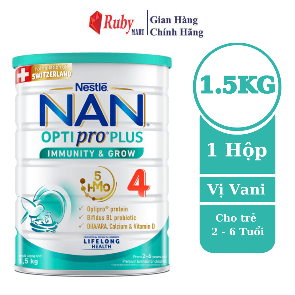 [Date T5/25] Sữa bột Nestle NAN Optipro 4 HM-O cho trẻ trên 2 tuổi 1.5kg