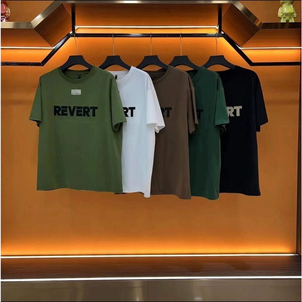 Áo Thun Nam Bigsize 80-140kg In Chữ REVERT ,Chất Liệu Tixi Co Giãn, Thoáng Mát