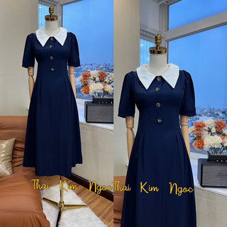 Đầm xoè dự tiệc cổ trắng