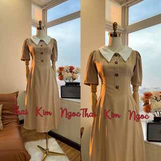 Đầm xoè dự tiệc cổ trắng