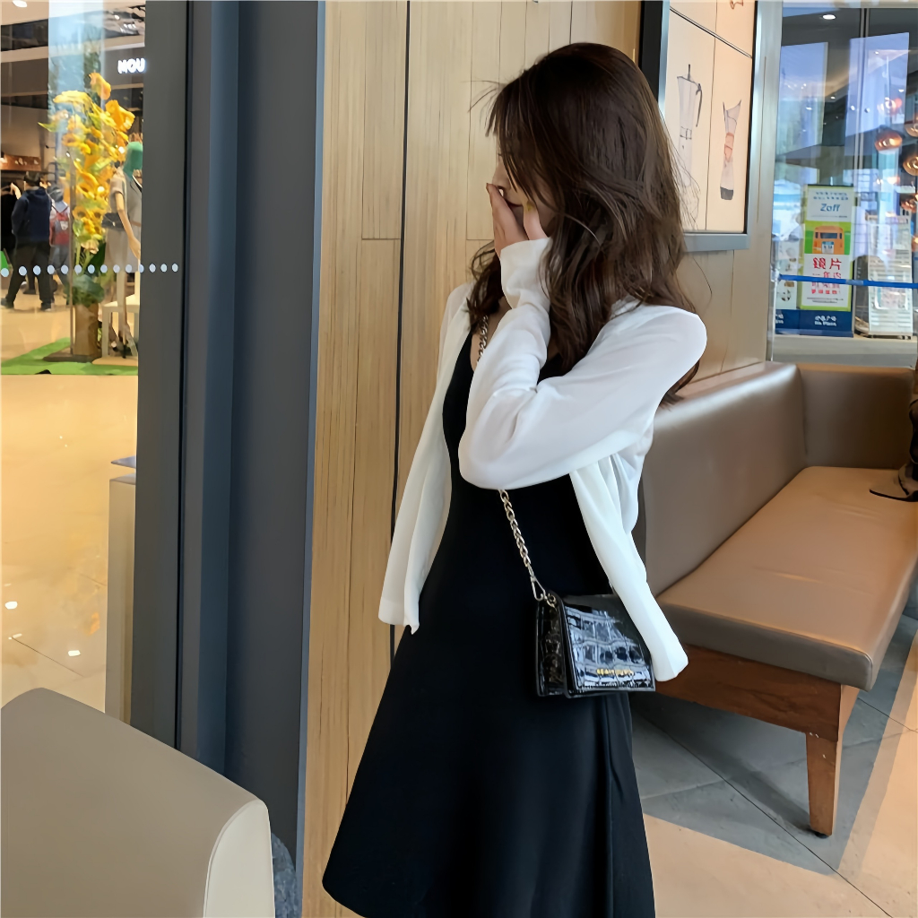 Áo Khoác Cadigan Mỏng Tay Dài Hottrend Chất Liệu Tăm Gân Co Dãn Phong Cách Hàn Quốc