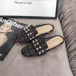 Sục nữ big size đế bằng size 40 41 42 43 mũi vuông đính ngọc