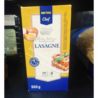 Mì ý lá lasagne all uovo semola metro chef hộp 500 gram