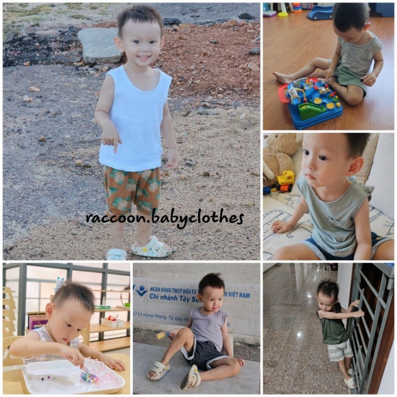 Áo ba lỗ bé trai chất Cotton Organic H.M