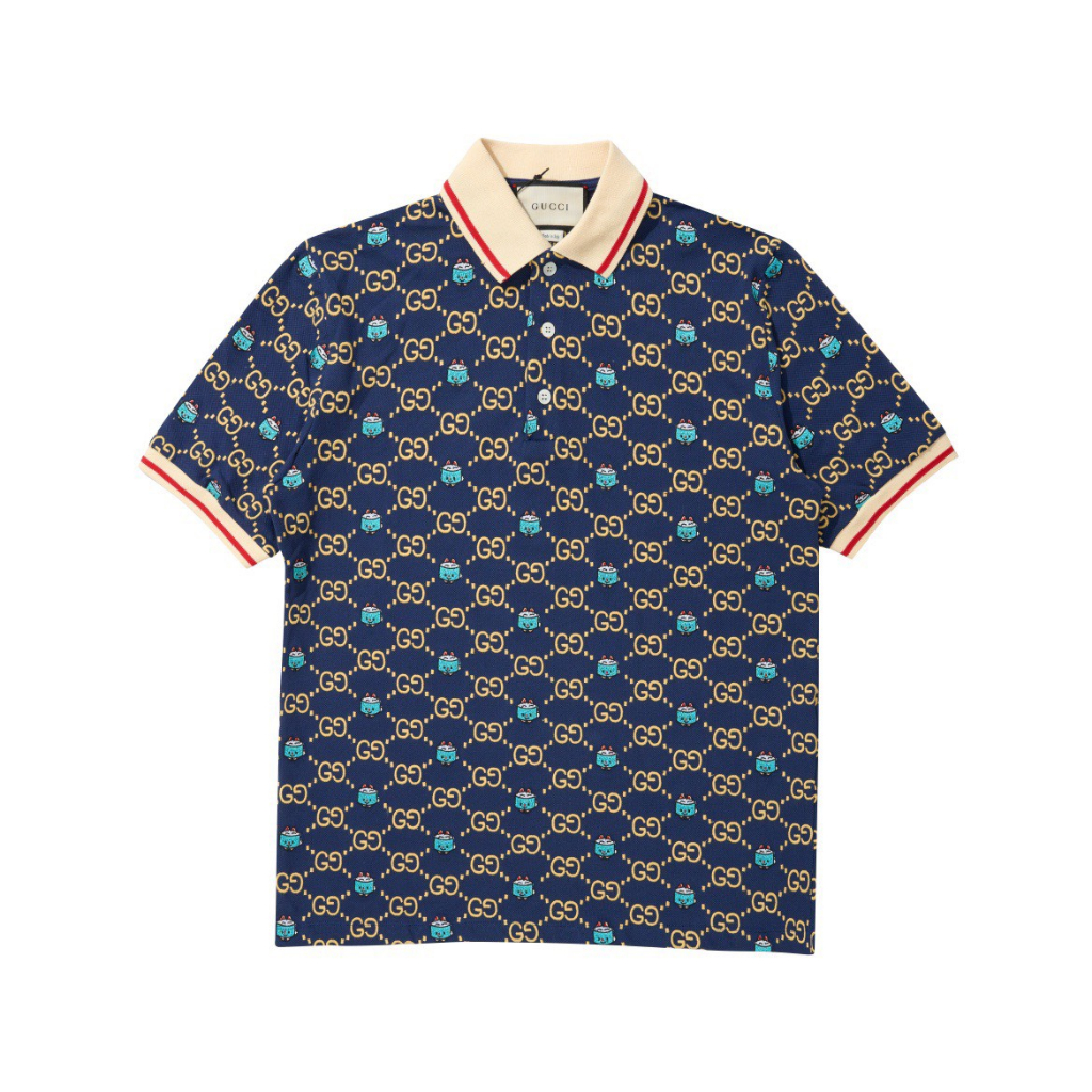 Áo polo Gucci logo thêu dập monogram họa tiết bánh kem LA 1-1 on web
