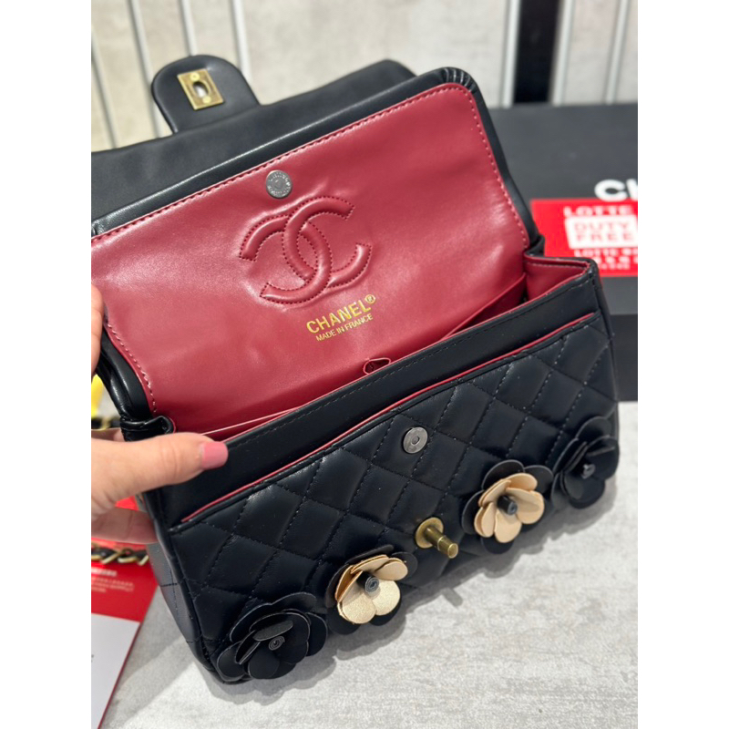 Túi xách nữ Cha.nel classic hoa trà da mịn 26cm fullbox