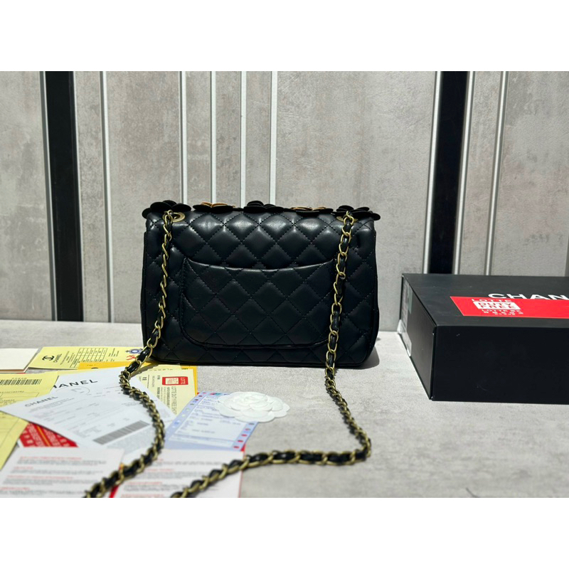 Túi xách nữ Cha.nel classic hoa trà da mịn 26cm fullbox