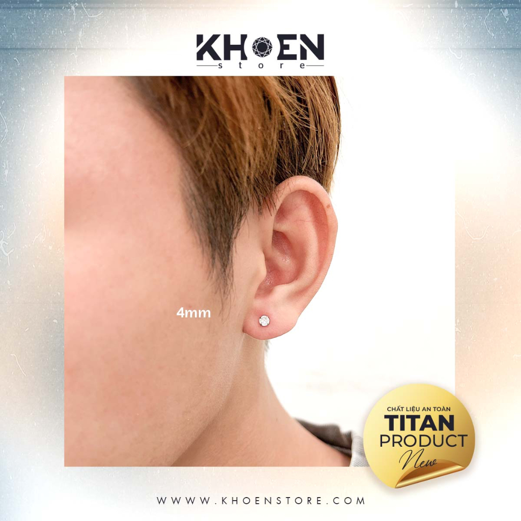 Khuyên Chân dẹp Đá 2mm 3mm 4mm - Titan G23 - Khoen Store