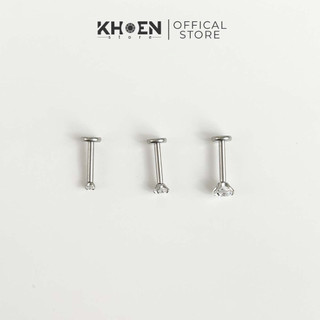 Khuyên chân dẹp đá - titanium g23 - khoen store