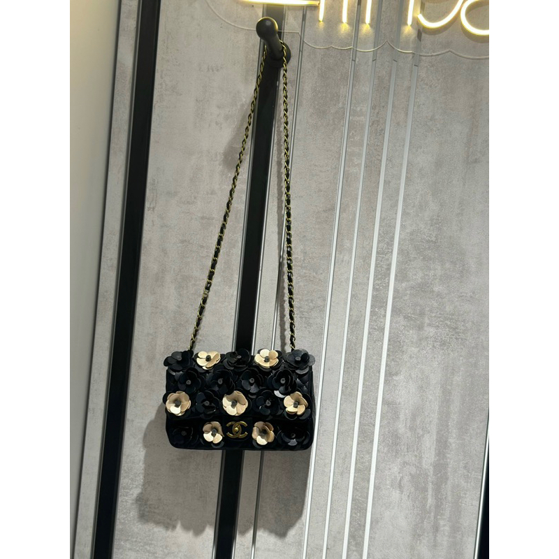 Túi xách nữ Cha.nel classic hoa trà da mịn 26cm fullbox