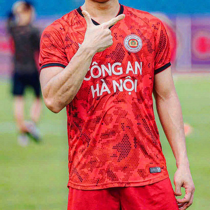 Bộ quần áo đá bóng Công An Hà Nội   áo đá bóng công an hà nội