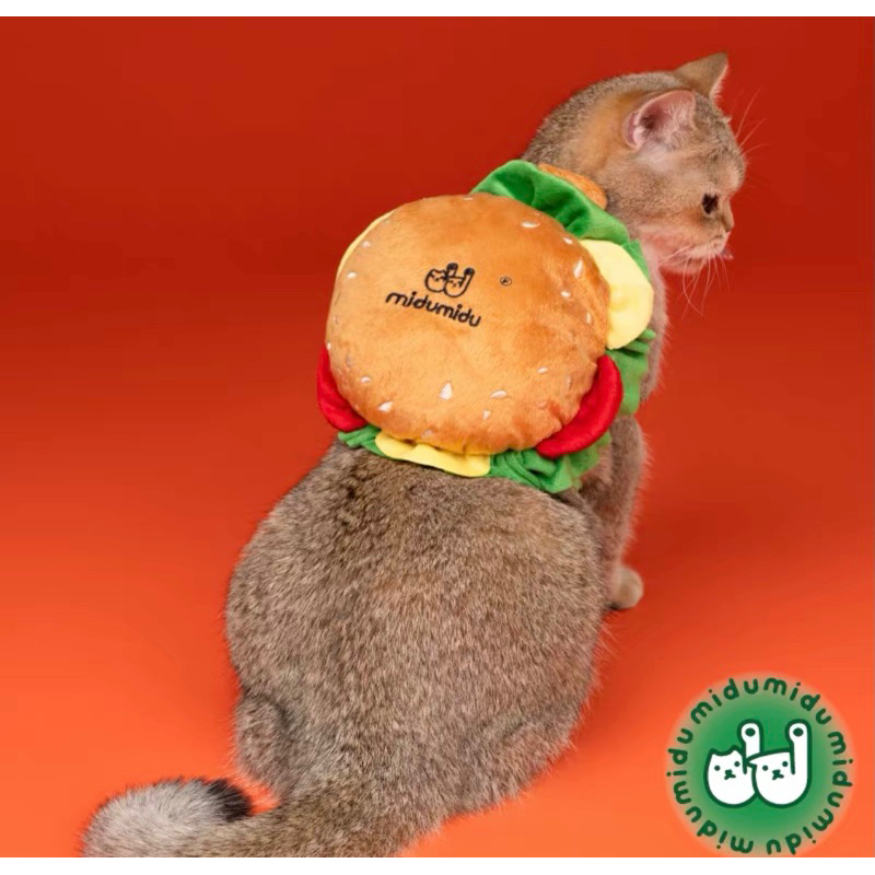 Mũ hamburger cute cho chó mèo, gối chống liếm hamburger cho chó mèo 🍔🍔