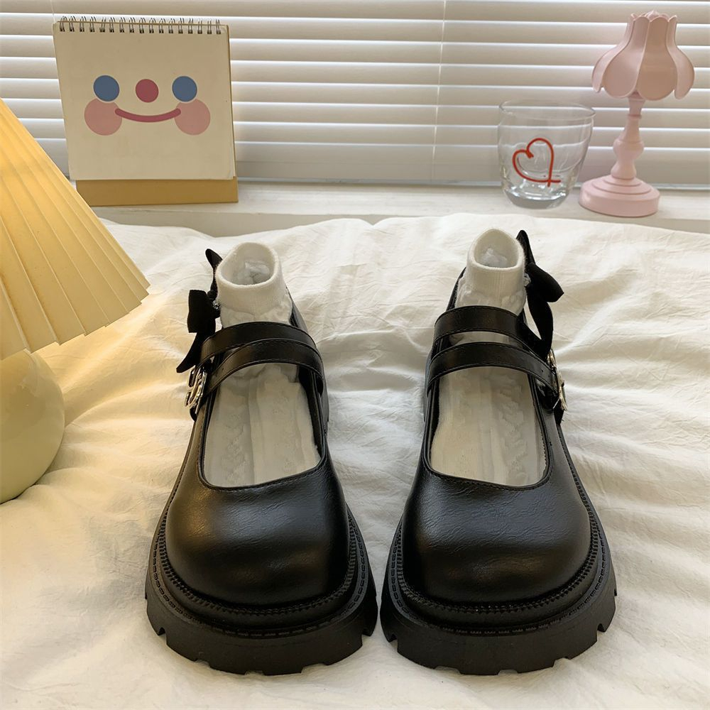 Giày lolita big size 40 - 44 mũi tròn đế cao 4cm